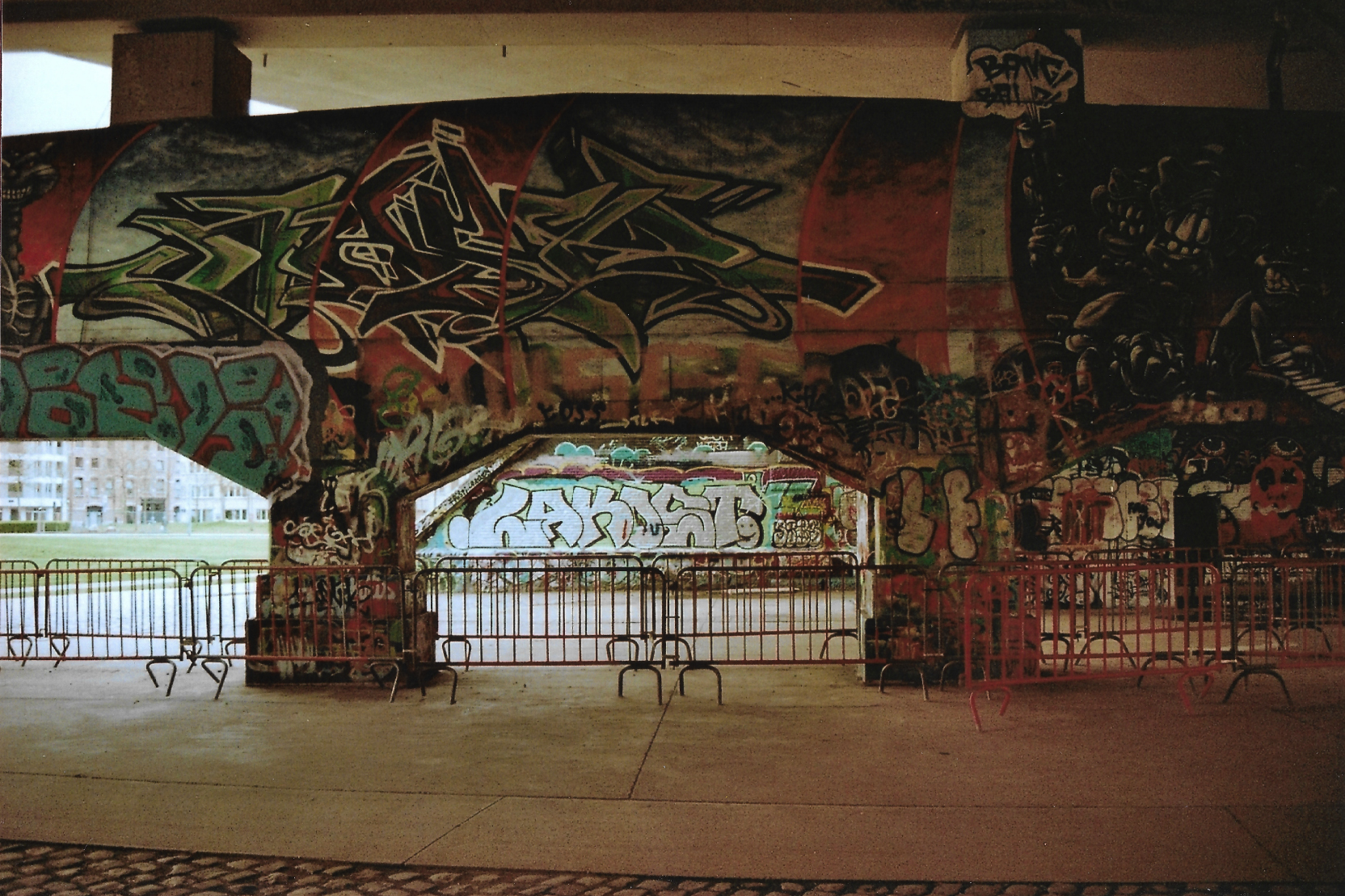 analog picture of graffiti walls